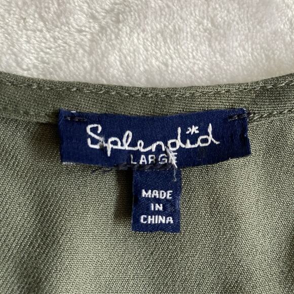 Splendid Green Camo Tank Dress Size L - Picture 5 of 9